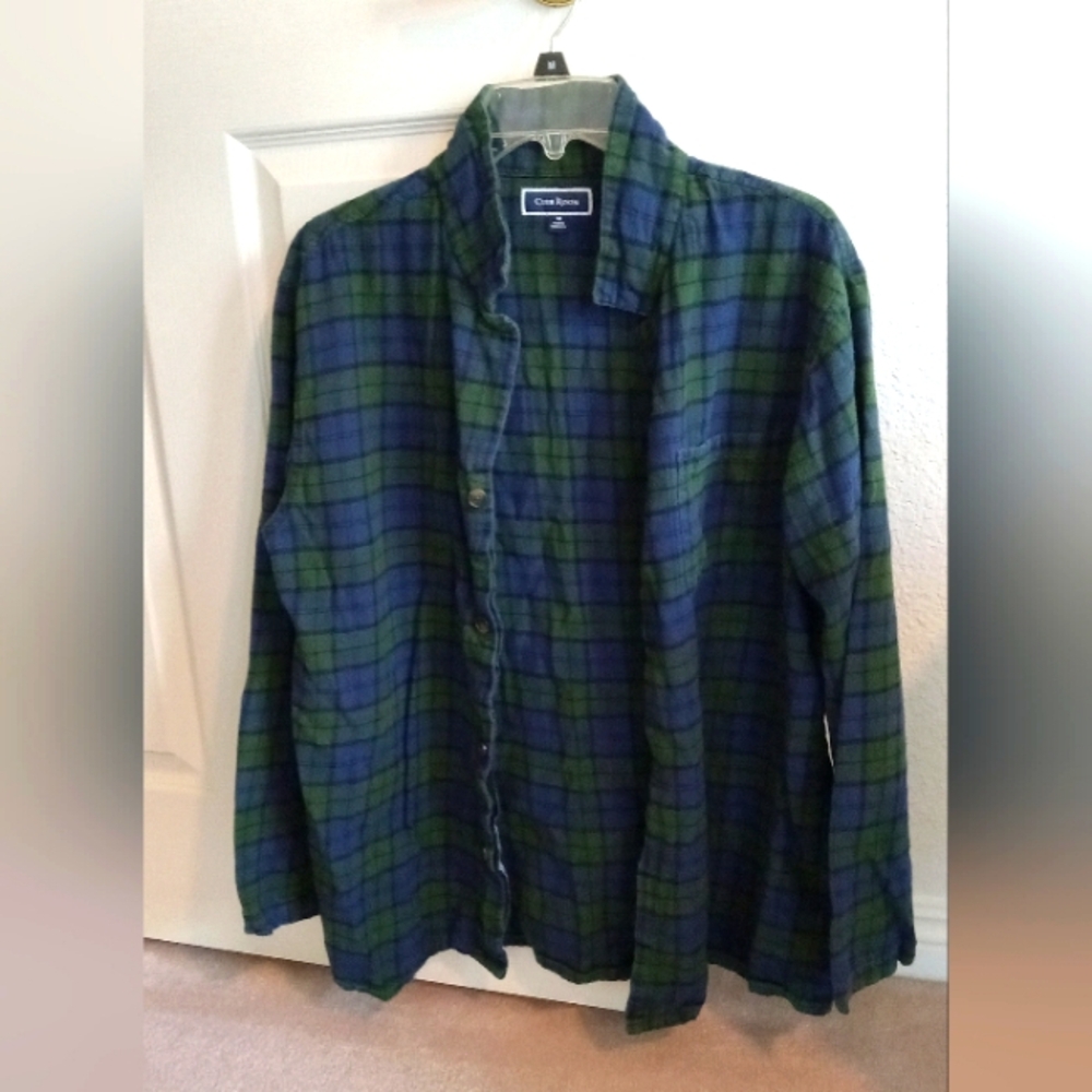 Club Room Green and Blue Plaid Shirt